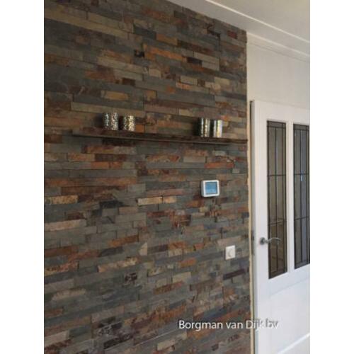 stonepanels / steenstrips / muurstrips Rusty Slate leisteen