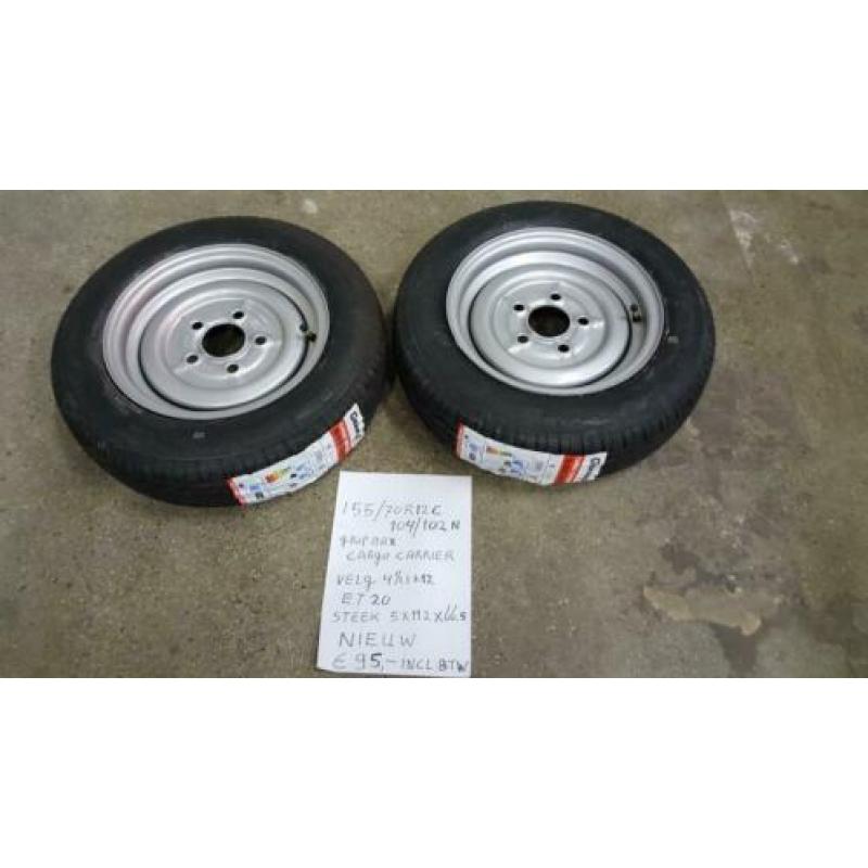 12 inch aanhangerwielen 5 gaats steek 112 et 20 of et 30
