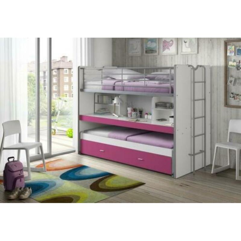 Bonny Halfhoogslaper 3xBed+Bureau 7 Kleuren Gratis Matras