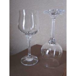 Zes prachtige rode wijnglazen Bohemian crystal Model Diana