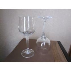 Zes prachtige rode wijnglazen Bohemian crystal Model Diana