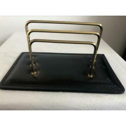 Birevenhouder messing leder
