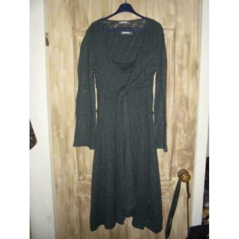 P68) 3 delig jurk onderjurk vestje summum alpaca grijs 44 46