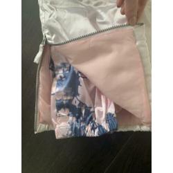 Airforce skibroek wit/parelmoer met roze voering maat S