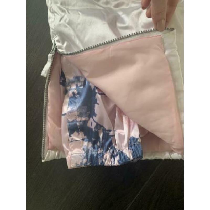 Airforce skibroek wit/parelmoer met roze voering maat S