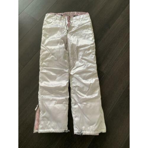 Airforce skibroek wit/parelmoer met roze voering maat S