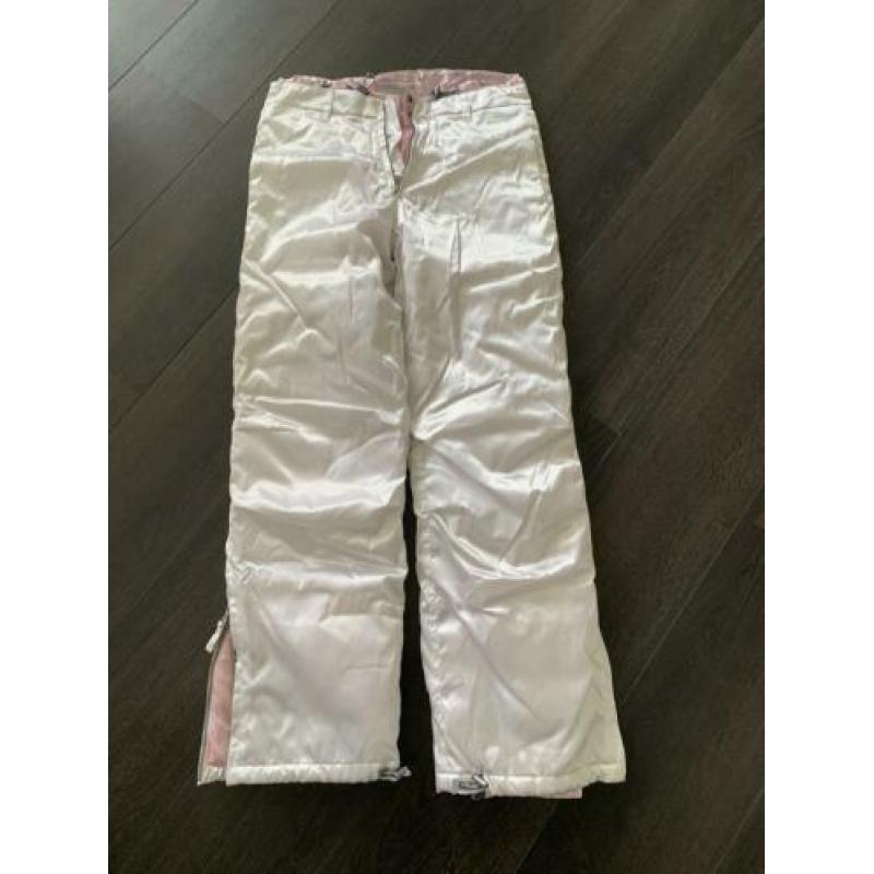 Airforce skibroek wit/parelmoer met roze voering maat S