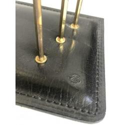 Birevenhouder messing leder