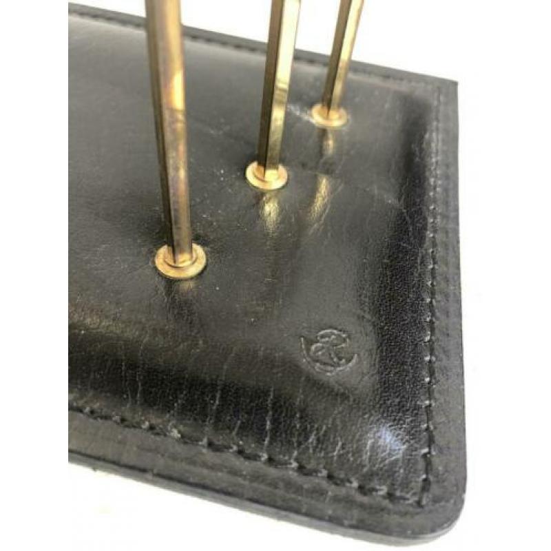 Birevenhouder messing leder