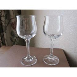 Zes prachtige rode wijnglazen Bohemian crystal Model Diana