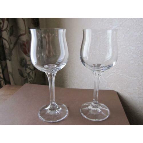 Zes prachtige rode wijnglazen Bohemian crystal Model Diana
