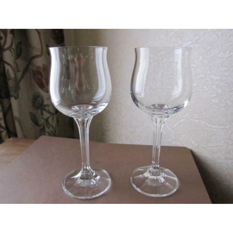 Zes prachtige rode wijnglazen Bohemian crystal Model Diana