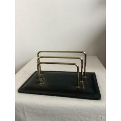 Birevenhouder messing leder