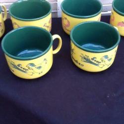 Zes soepkommen van just mugs uit Engeland