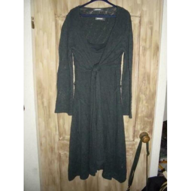 P68) 3 delig jurk onderjurk vestje summum alpaca grijs 44 46