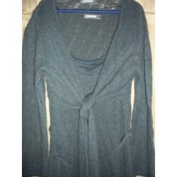 P68) 3 delig jurk onderjurk vestje summum alpaca grijs 44 46