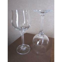 Zes prachtige rode wijnglazen Bohemian crystal Model Diana