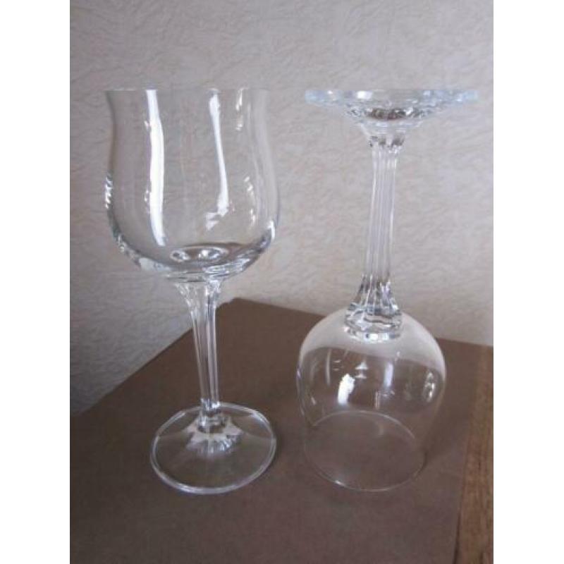 Zes prachtige rode wijnglazen Bohemian crystal Model Diana