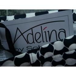 Splinternieuwe donkerblauwe polkadot Broek van Adelina mt 40
