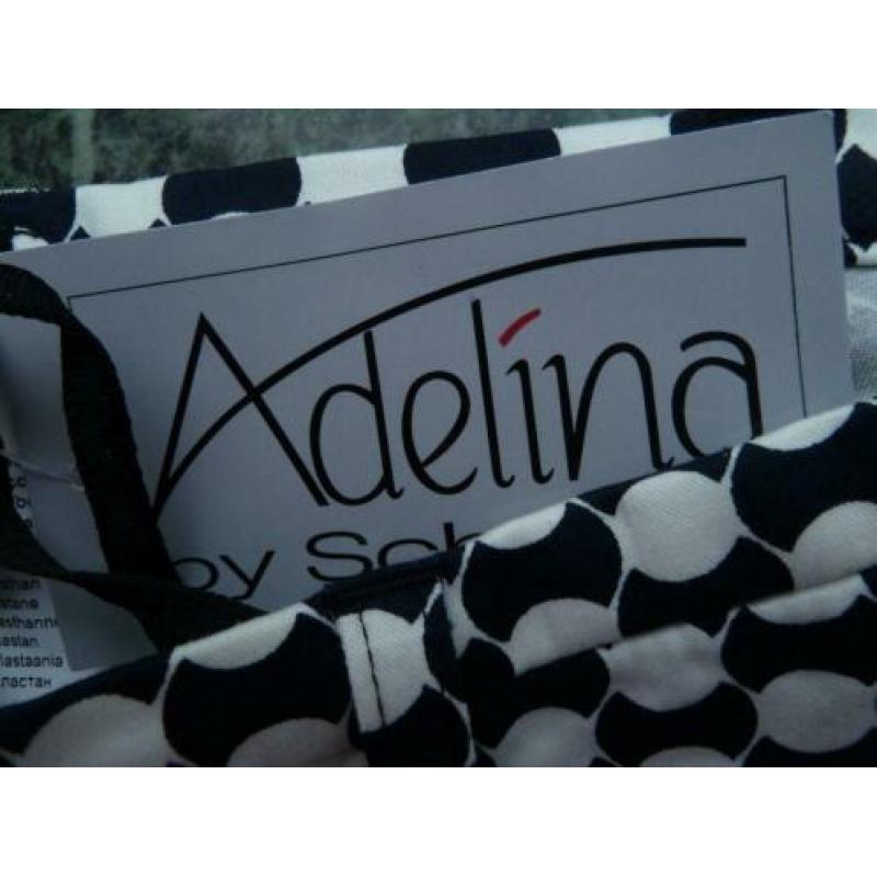 Splinternieuwe donkerblauwe polkadot Broek van Adelina mt 40