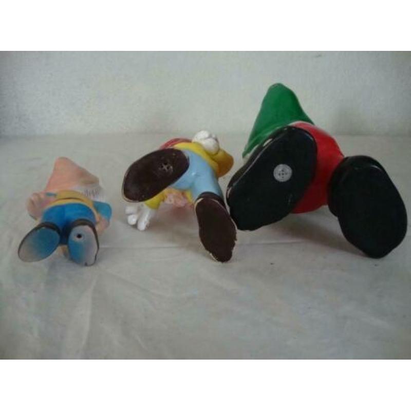 Walt disney rubberen piep- knijp dwergen vintage