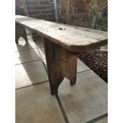 oude Franse bank vergrijsd landelijk brocante keukenbank