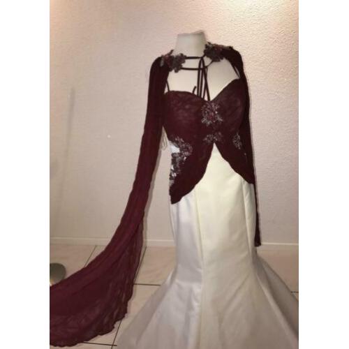 Nieuwe trouwjurk bruidsjurk Mt38 met bolero carnavalsjurk