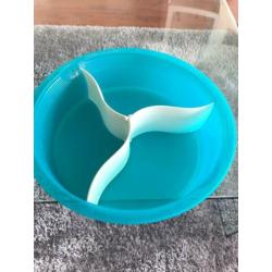 Tupperware Schaal met 3 vakken turquoise