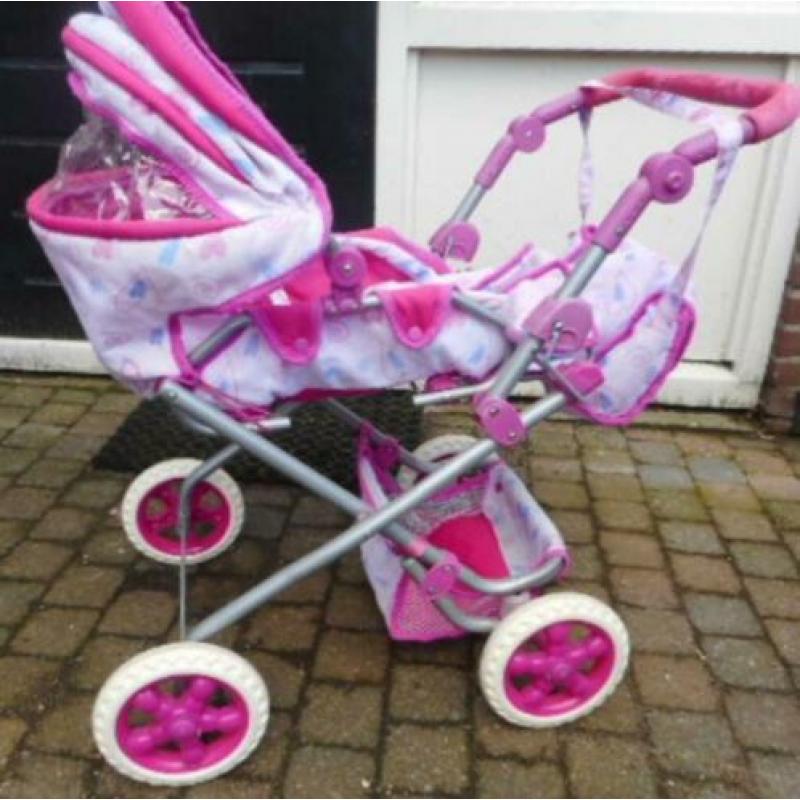 inklapbare poppenwagen incl. reistas en verzorgingstas