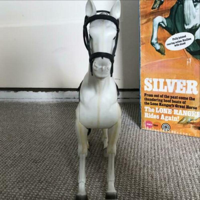 Lone Ranger paard Silver met originele doos 1973 speelgoed