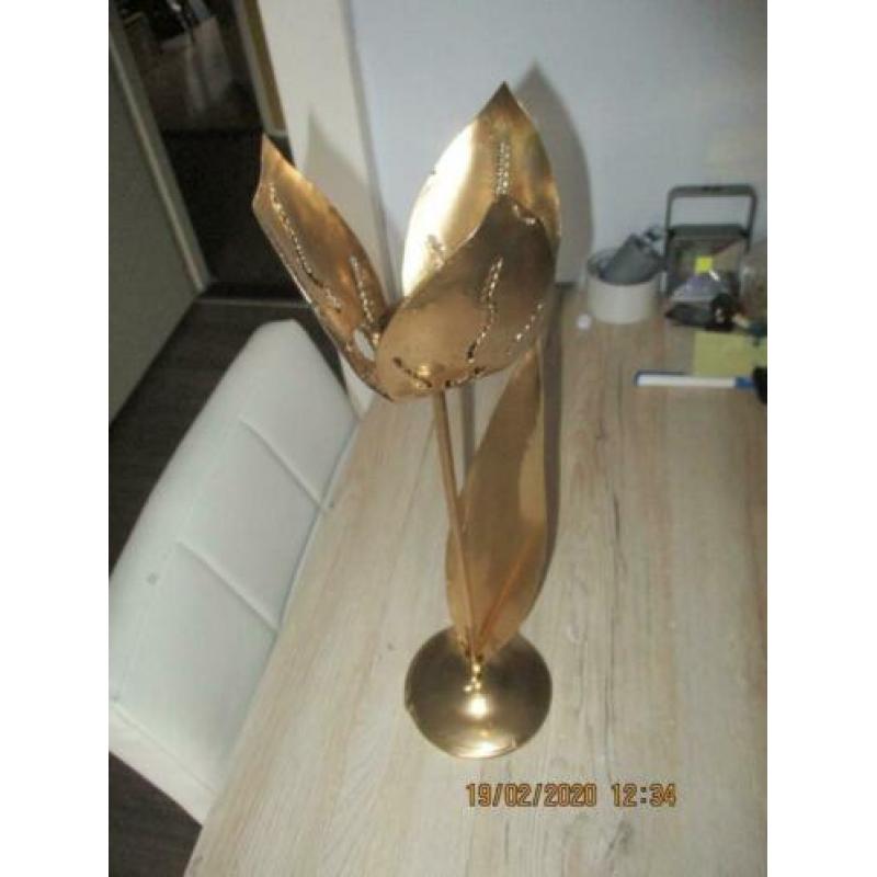 1 metalen gouden tulp waxine lamp