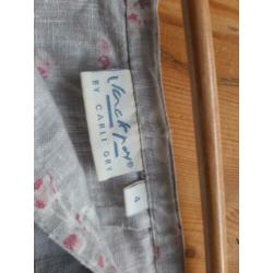 Vintage grijze rok met bloemen maat 38/40