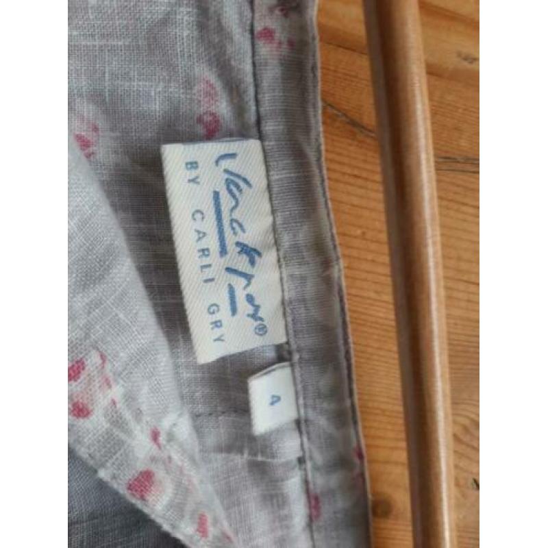 Vintage grijze rok met bloemen maat 38/40