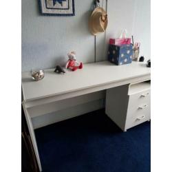 Bureau wit, Tienerbureau wit met ladeblok