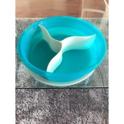 Tupperware Schaal met 3 vakken turquoise