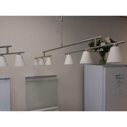 Design Hanglampen Chroom en melk glas
