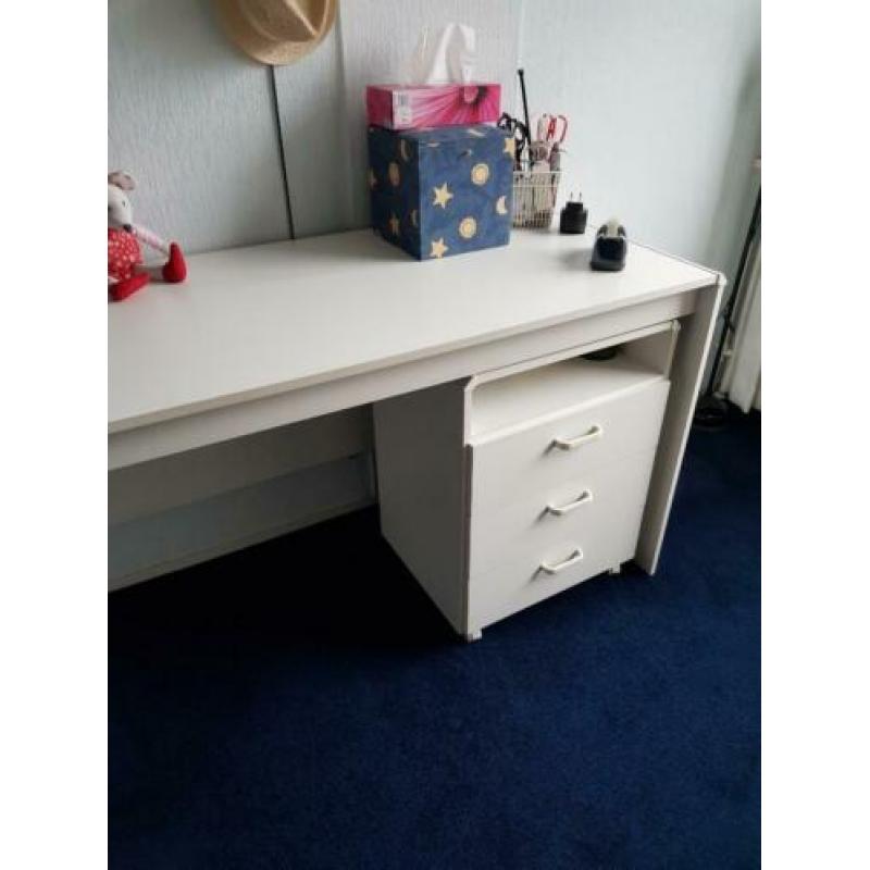 Bureau wit, Tienerbureau wit met ladeblok