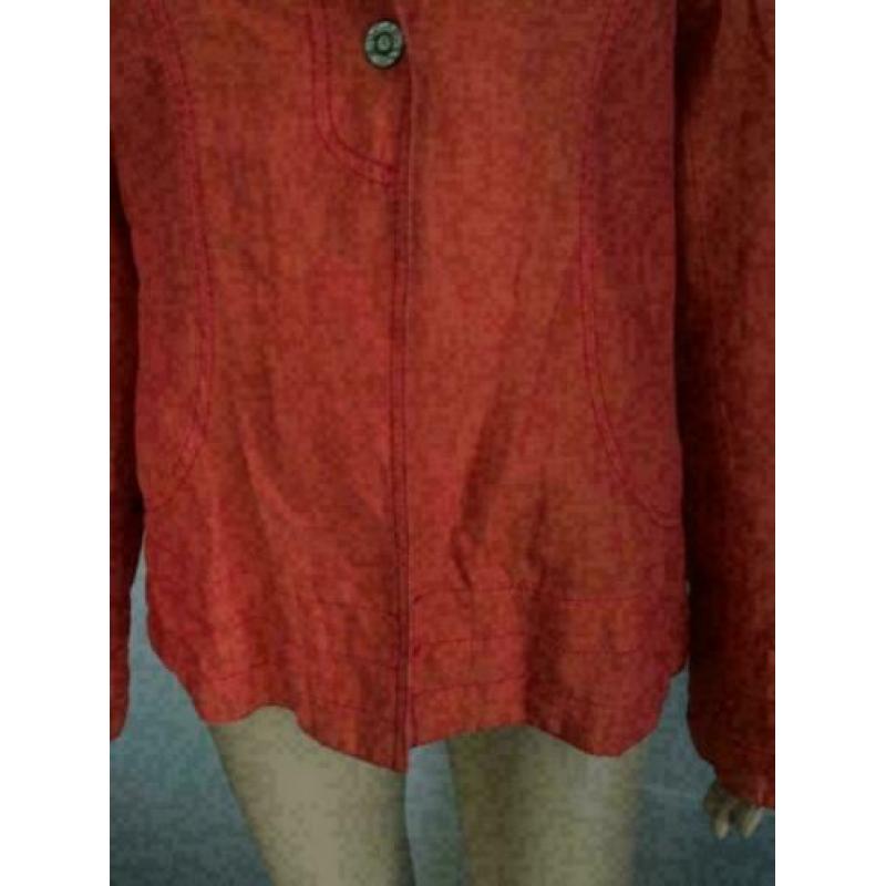 D195 DIDI maat M=38/40 oranje linnen jasje blazer colbert