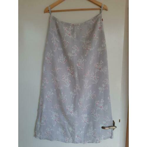 Vintage grijze rok met bloemen maat 38/40