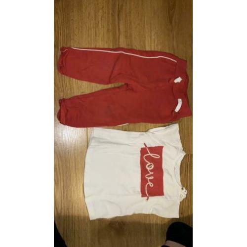 Tumble ‘n dry rood / wit pakje maat 74