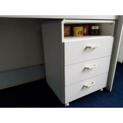 Bureau wit, Tienerbureau wit met ladeblok