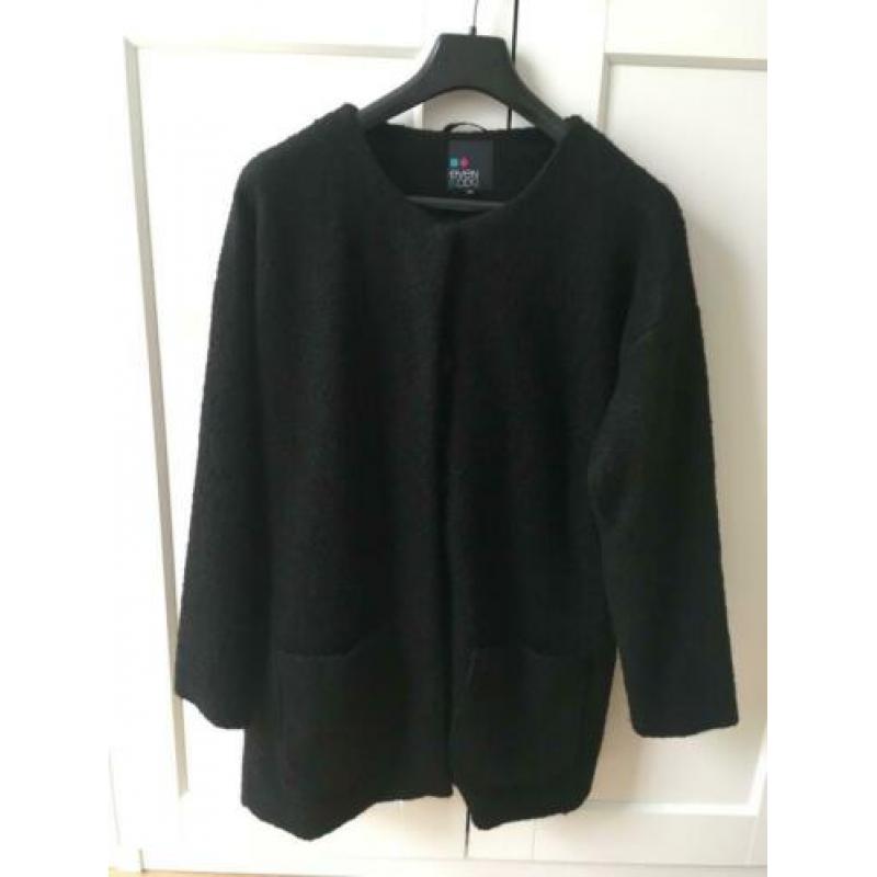 Retro trendy "oversized" wollen jas van boucle !!