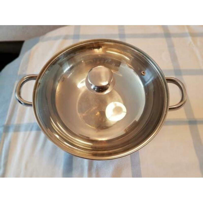 Wok-serveerpan-roestvrijstaal met rechaud