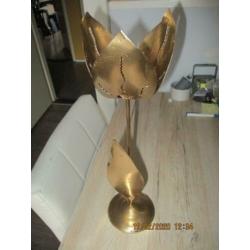 1 metalen gouden tulp waxine lamp