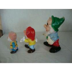 Walt disney rubberen piep- knijp dwergen vintage