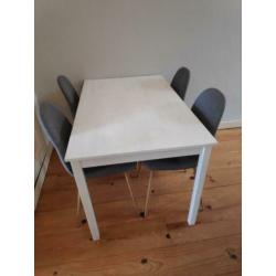 Eettafel wit 120x75