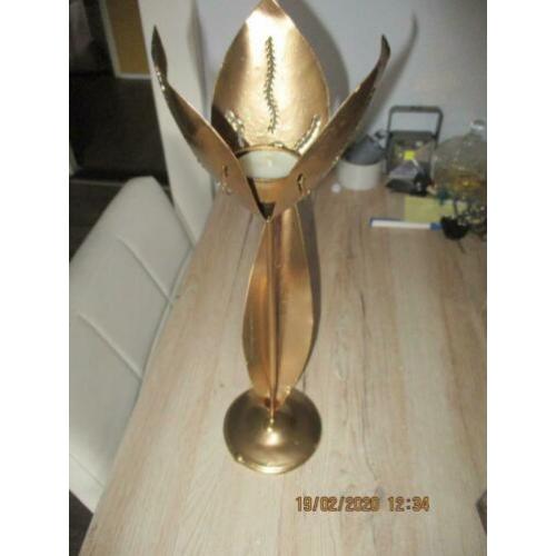1 metalen gouden tulp waxine lamp