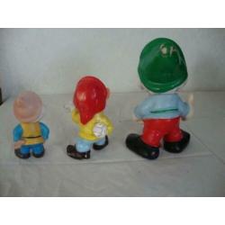Walt disney rubberen piep- knijp dwergen vintage