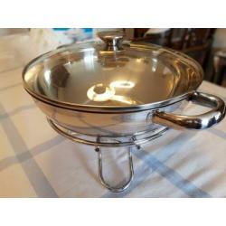 Wok-serveerpan-roestvrijstaal met rechaud