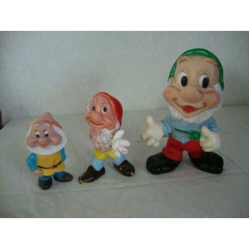 Walt disney rubberen piep- knijp dwergen vintage